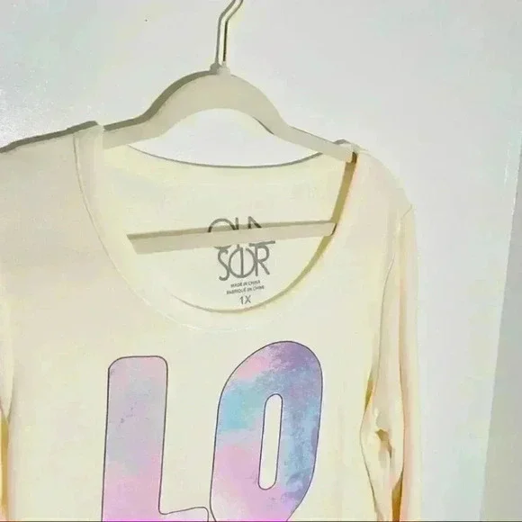 NWT Chaser Love Graphic Print Cream Pullover Sweatshirt - Picture 5 of 7